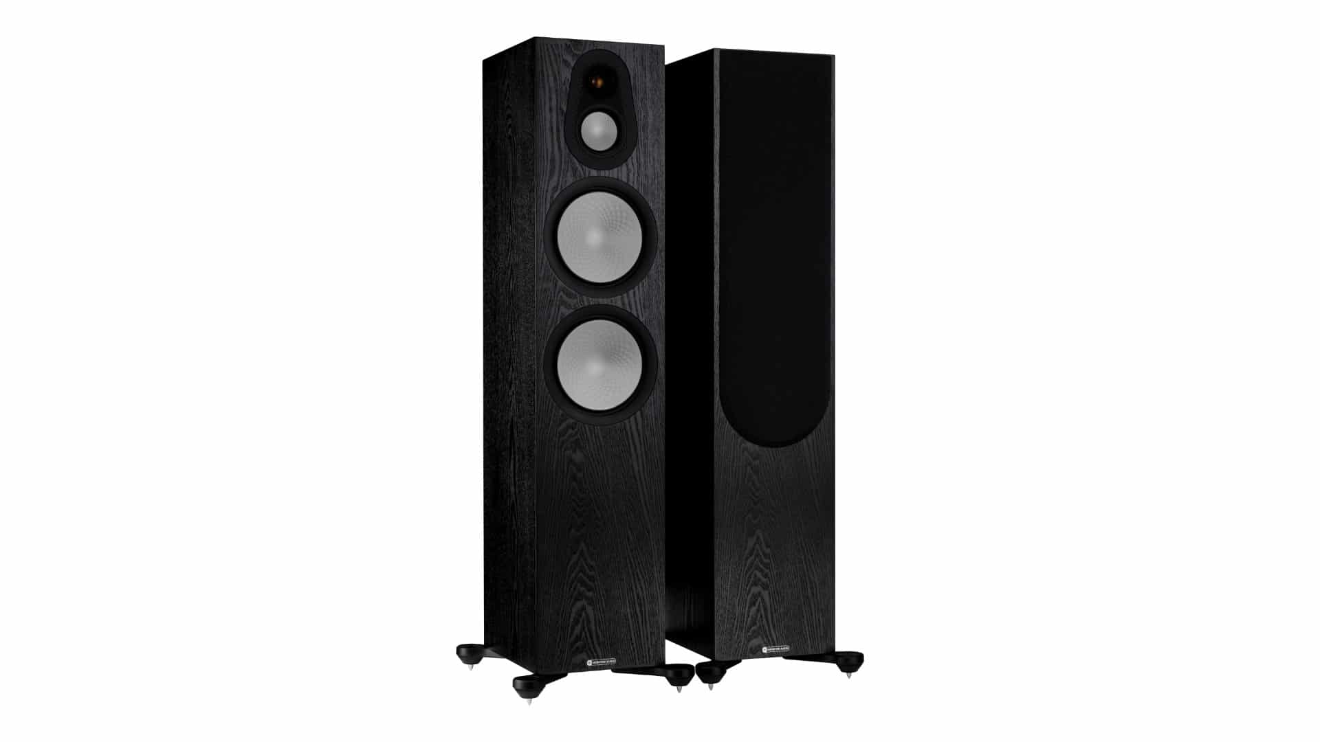 Monitor Audio 2x Standlautsprecher Silver 500 7G Echtholzfurnier Eiche Schwarz