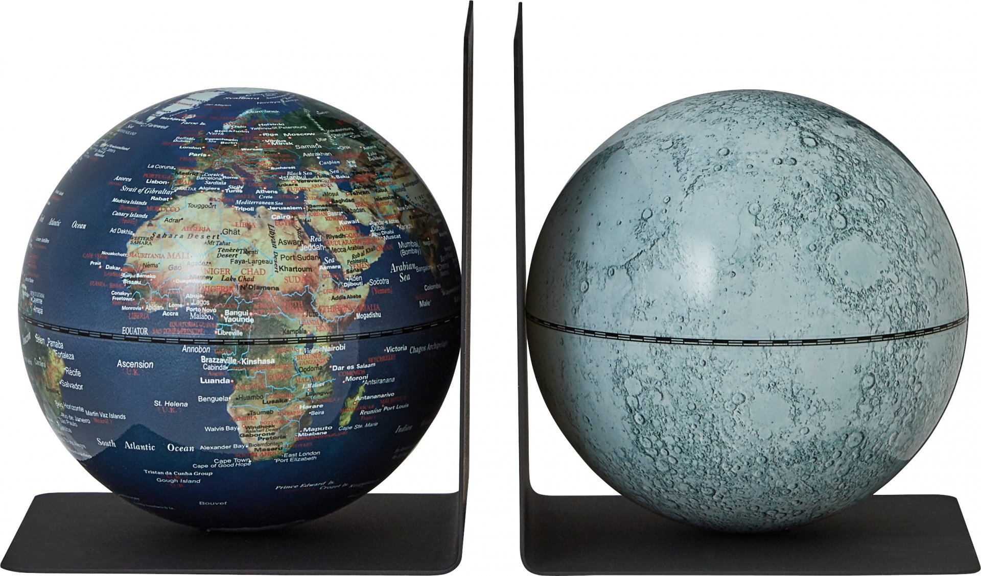 Buchstützen-Set BOOKGLOBE EARTH MOON